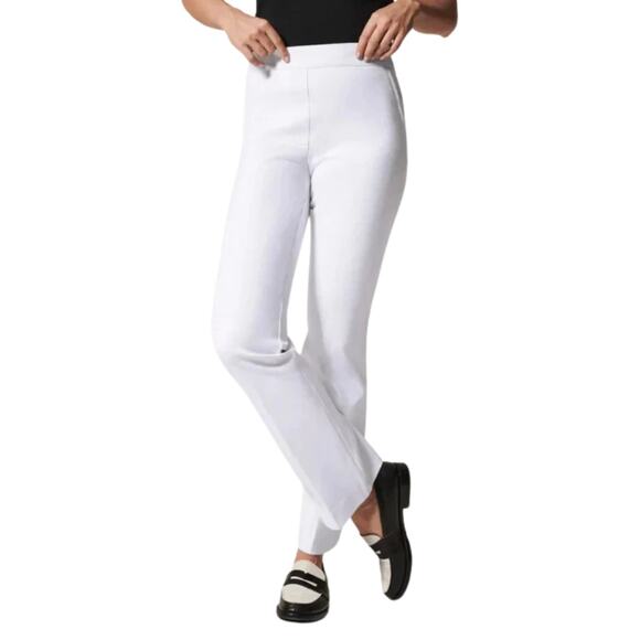 Spanx Pants Womens Medium White On The Go Kick Flare Pull On Stretch Shaping - Picture 1 of 14